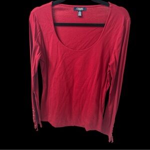 Chaps Scarlet Long Sleeve Women's Tee